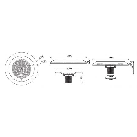 Lampa basenowa LED PHJ-FG-SS290 18 / 25 / 35 / 40 Watt, dowolny kolor+ RGB